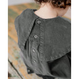  MQTIME  -  100% Cotton Corduroy Retro Autumn Girls Dress New Children's Big Doll Collar Back Buttons Loose Long-Sleeved Dresses