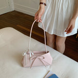  MQTIME  -  Women's Small PU Leather Shoulder Bag New Trend Solid Color Underarm Tote Bag Female Fashion Sweet Casual Dating Handbags