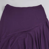  MQTIME  -  Women's Elegant Purple Low Waisted Maxi Skirt Flowy A-Line Flared Long Skirt with Elastic Waist Casual Summer Beach Dressy Skirt