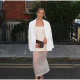 MQTIME  -  Sexy Suspender See Through Dress Women  Solid Color Patchwork Slim Fit Dresses 2025 Summer Party Advanced Feeling Outfit