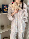MQTIME  -  Spring Sweet Long Sve Children's Clothing Thin Air Conditioning Suit Home Clothes Set for Mother And Daughter Girls