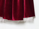 MQTIME  -  French autumn and winter velvet camisole dress wine red puffy dress waist cinching sweet ballet style dress birthday gown
