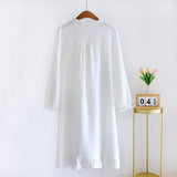 MQTIME  -   Sexy Sleepwear Women Cotton Night Dress V-Neck Long Sleeve Nighties Spring Summer New Nightgown Nightdress