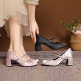 MQTIME  -  Sweet Style Women's Mary Jane Shoes Exquisite Rhinestone High Heels for Woman Fashion Casual Shoes Designer Shoes Zapatos Mujer