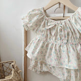 MQTIME  -  New Summer Toddler Baby Girls Clothes Suit Short Sleeve Cotton T-shirt+PP Shorts Children Clothes Suit