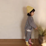  MQTIME  -  Korean Style 2-6Yrs Children Clothing Suit Long Sleeve Cotton Solid T-shirt+Pants Spring Autumn Baby Boys Girls Clothes Set