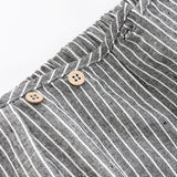  MQTIME  -  Children's Retro Striped Cotton And Linen Pant Spring Autumn New Japanese Boys And Girls Casual Loose Wide-Leg Pants WTP122