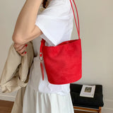 MQTIME  -  New Soft Suede Single Shoulder Underarm Bag for Women Fashionable Casual Simple Versatile Bucket Bag