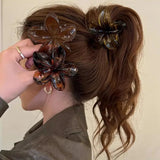 MQTIME  -  Fashion Princess Flower Hair Claw Korean Large Hair Clip Crab Clamp Vintage Women Ponytail Shark Clip Headdress Hair Accessories