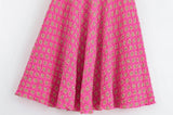 MQTIME  -  Vintage Printed High Waist Midi Skirts 2 Piece Sets For Women New V Neck Tied Short Top Holiday Summer Woman Outfits