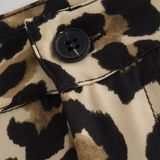 MQTIME  -  Women Animal Print Straight Leg Pants Fashion Slim Fit Trousers with Zipper Detail for Casual Streetwear