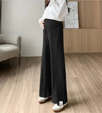 Mqtime Spring Summer Fashion Pleat Chiffon Maternity Pants Wide Leg Loose Straight Belly Trousers Clothes for Pregnant Women Pregnancy