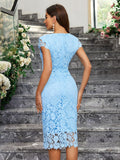 MQTIME  -  Femme Elegant Lace Dress Round Neck High Waist Party Dresses Short Sleeve Slim Fit Romantic Evening Vestidos Sexy Pencil Dresses