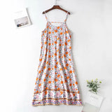 MQTIME  -  Boho Strapless Dress Floral Printing Beach Sundress Backless Viscose Loose Fit Holiday Summer Dresses Mujer Vestidos