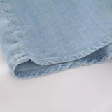 MQTIME  -  Women's Denim Shirt Summer Short Sleeve Loose Single Breasted Blouse Casual Cotton Jean Shirt Tops For Ladies
