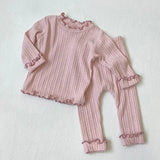  MQTIME  -  New Autumn Korean Style Newborn Baby Girl Clothes Suit Long Sleeved Cotton T-shirt+Pants Infant Baby Girls Pajamas Set