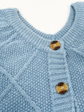 MQTIME  -  Autumn Winter Hot Sale Long Sleeve Wear Solid Color Quilted Sweater Loose Jacket Round Neck Wool Cardigan Women