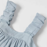 MQTIME  -  Girls Cotton And Linen Sleeveless Straps Dress Summer New Ruffled Hem Casual Vacation Backless Linen Dresses