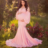 MQTIME  -  Mermaid Maternity Dresses for Photo Shoot Pregnant Women Pregnancy Dress Photography Sexy Off Shoulder Maxi Maternity Gown