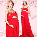  MQTIME  -  Chiffon Photography Dress Maternity Off Shoulder Maxi Dresses Pregnant Women Evening Dresses Photoshoots Button Summer Gowns
