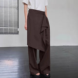 MQTIME  -  Spliced Wrapped Wide-leg Pants Women's 2025 Autumn New Design High-waisted Slimming Casual Trousers Women's Clothing