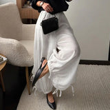  MQTIME  -  Casual Women's Lantern Pants Elastic Waist Lace Up Loose Trousers Female Summer Chic Fashion Solid Soft Light Bottom Wear