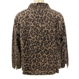 MQTIME  -  Leopard Print Denim Jacket Women Loose Vintage Leopard Print Denim Jacket Women's Denim Jacket Streetwear Leopard Print Tops