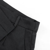  MQTIME  -  New Retro Niche Design Sense Irregular High Waist Wide Leg Pants Versatile Loose Commuter Trousers