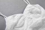 MQTIME  -  Summer New White Pleated V-neck Slim Hip Dress Feminine Hot Girl Slip Skirt