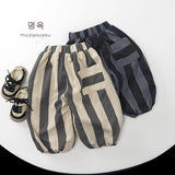  MQTIME  -  New Children Warm Fleece Pants Boys Girls Striped Casual Pants Baby Plus Velvet Thick Trousers Kids Harem Pants