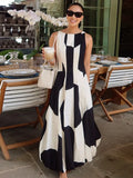 MQTIME  -  Balloon version Polka Dot Dress Sleeveless Slimming Elegant Female Gown Robes Waist Cinched Flower Bud Women Fluffy Long Dresses