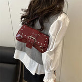 MQTIME  -  Retro Korean Y2K Harajuku Style Niche Rivets Underarm Bag Tote Bags Lipstick Wallet Storage Bag Women's Bags Purses Handbags