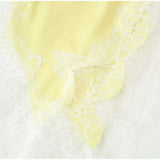  MQTIME  - Irregular Lace Stitching Mini Dress Women Satin Off Shoulder Sleeveless See Through Short Dresses Sexy Casual Summer Party Gown