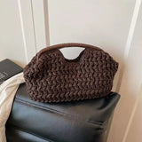 MQTIME  -  New Half-Moon Beach Straw Handbag Luxury Women's Straw Bucket Bag Purse Woven Straw Handbags Casual Tote Crossbody Bag Ins