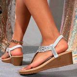 MQTIME  -  Boho Sandals Bling Bling Beach Style Women Shoes Crystal Vacation Sandals Flip Flop Shoes Bohemian Casual Shoes