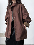 MQTIME  -  High-quality Oversized Stand-collar Trench Coat for Women, Lazy Style Minimalist Outerwear