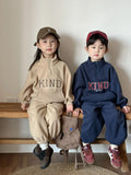  MQTIME  -  Winter New Children Plus Velvet Thick Clothes Set Boys Girls Fleece Letter Sweatshirt + Pants 2pcs Suit Kids Sports Outfits
