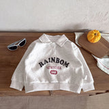 MQTIME  -  New autumn baby clothing for 0-3 years old, boy daughter children's lapel hoodie, letter printed long sleeved T-shirt