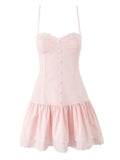 MQTIME  -  New Summer Dresses Woman Flower Embroidered Suspender Party Dress Backless Slim Elegant Vestidos Solid Color Sexy Trendy