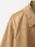  MQTIME  -  Women Suede Leather Jacket New Autumn Winter Fashion Long Sleeve Zipper  Coat Chic Female High Street Lapel Outerwear