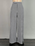 MQTIME  -  Women's High Waist Wide Leg Pants 2025 New Fashion Houndstooth Loose Urban Casual Full Length Trousers For Office Ladies