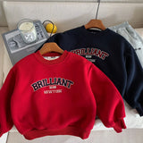  MQTIME  -  Kids Baby Boys Sweatshirt Letter Printed Thicken Warm Toddler Boys Pullovers New Winter Casual Infant Boys Fleece Hoodies