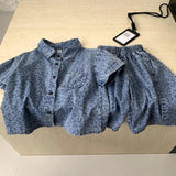 MQTIME  -  Boys' Suit Spring and Summer New Children's Clothes Korean Style Boy Baby Western Leopard Denim Two-piece Set