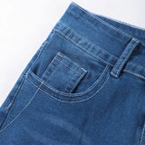  MQTIME  -  Y2k Retro Gothic High Waited Jeans Hot Embroidery Pattern Blue Jeans Woman Hip Micro Horn Baggy Jeans Street Clothing