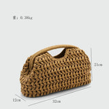 MQTIME  -  New Half-Moon Beach Straw Handbag Luxury Women's Straw Bucket Bag Purse Woven Straw Handbags Casual Tote Crossbody Bag Ins