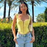  MQTIME  -  New Lace Ruffle Edge Splicing Temperament Versatile Suspender Fishbone Waist Vest