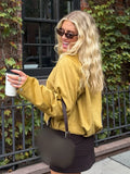 MQTIME  -  Women Fashion Turn-Down Collar Long Sleeves Casual Autumn Jacket Woman Zipper Pocket Design Solid Street Style Short Coat