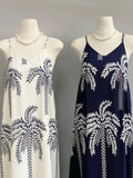 MQTIME  -  Temperament Vintage Summer Loose V Neck Summer Vacation Print Loose A-LINE Bohemian Long Dresses