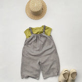  MQTIME  -  Autumn New Children Casual Overalls Cotton Boys Sling Trousers Fashion Kids Jumpsuit Baby Girls Striped Wide Leg Pants