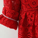 MQTIME  -  Spring Autumn Toddler Girl Clothes Korean Fashion Lace Doll Collar Long Sleeve Princess Birthday Baby Dresses Kids Dress BC1246